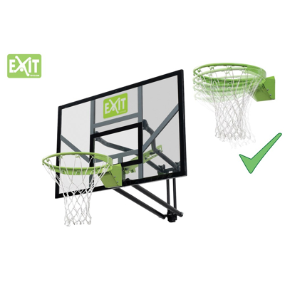 Afbeelding van EXIT Galaxy basketbalbord voor muurmontage met dunkring groen/zwart
