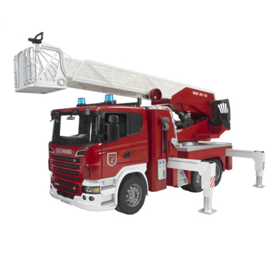 Afbeelding van Bruder Scania brandweerauto met ladder en waterpomp