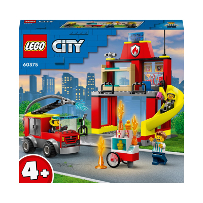 Afbeelding van Lego City Fire 60375 Brandweerkazerne En Wagen