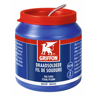 Afbeelding van Griffon draadsoldeer tin/lood 50/50 massief 500 gram