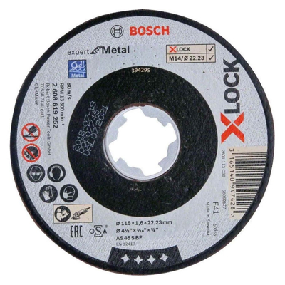 Afbeelding van Bosch Doorslijpschijf x Lock (Expert for Metal) 115 1,6 22,2 MM Metaal