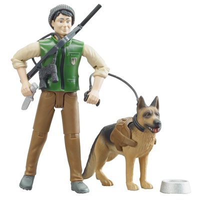 Afbeelding van Forestier avec chien et équipement de Bruder