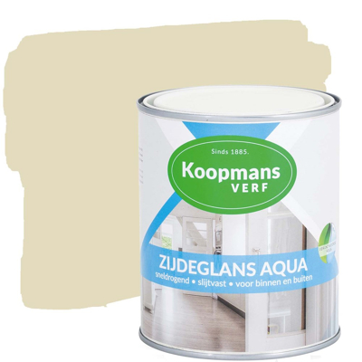 Afbeelding van Koopmans Zijdeglans Aqua Ready Mixed 0,25 ltr crèmewit (RAL 9001) Huis &amp; Interieur