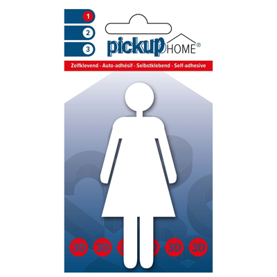 Afbeelding van 3D Home Picto zelfklevend vrouw wit Pickup