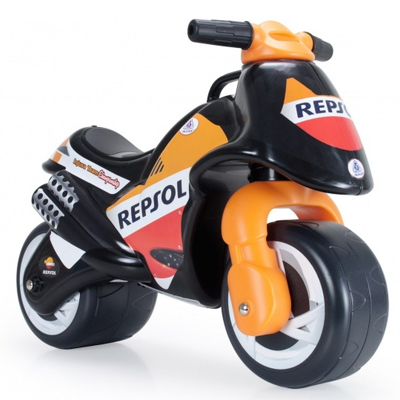 Afbeelding van Injusa Loopmotor Neox Repsol Oranje/Zwart 69 x 32 48 cm Incl. Draaghandvat Kunststof Max. Gewicht: 30 kg Voor Kinderen vanaf 1,5 jaar
