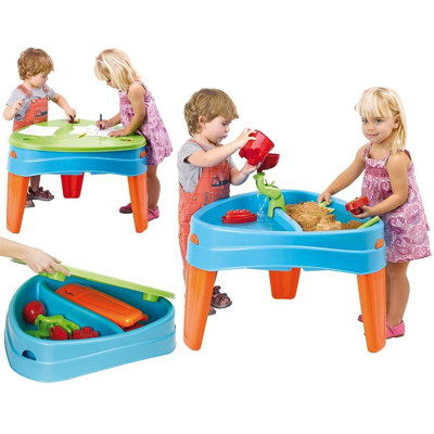 Afbeelding van Feber Speeltafel Play Island Table Zand en Watertafel Voor Kinderen vanaf 2 jaar 71 x 70 46 cm Kunststof Met Accessoires Deksel