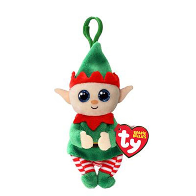 Afbeelding van TY Beanie Boo&#039;s Clip Christmas Elf Green Belly 7 cm 1 stuk