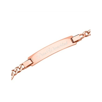 Abbildung von Figaro Armband rosé mit Gravur Armbänder