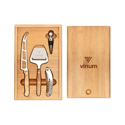Abbildung von Wein und Käse Set Bambus Küche &amp; Esstisch