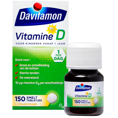 Afbeelding van Davitamon Vitamine D voor Kinderen 150 Smelttabletjes