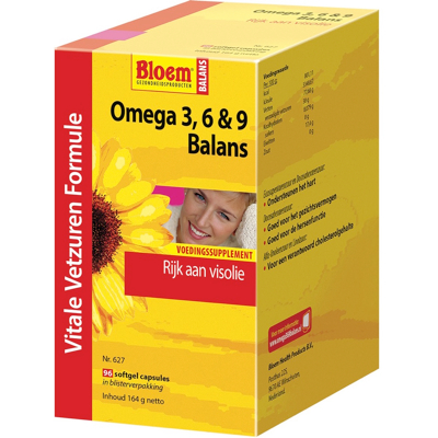 Afbeelding van Bloem Omega 3 6 &amp; 9 Balans, 96 Soft tabs