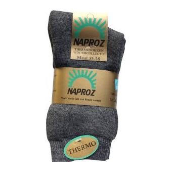 Afbeelding van Naproz Thermo Sokken Grijs Maat 35 38 3 Paar