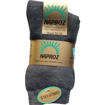 Afbeelding van Naproz Thermo Sokken Grijs Maat 39 42 3 Paar