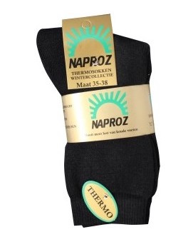 Afbeelding van Naproz Thermo Sokken Zwart Maat 43 46 3 Paar