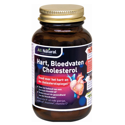 Afbeelding van All Natural Hart, Bloedvaten Cholesterol Capsules 90VCP