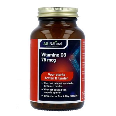 Afbeelding van All Natural Vitamine D3 75mcg, 30 capsules