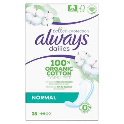 Afbeelding van Always Dailies Cotton Protection Inlegkruisjes Normal 38ST