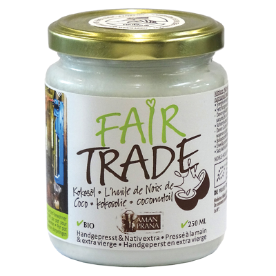 Afbeelding van Amanprana Fairtrade Kokosolie (250 ml)