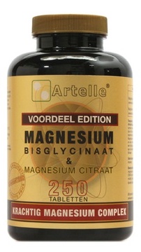 Afbeelding van Artelle Magnesium bisglycinaat &amp; citraat 250 tabletten