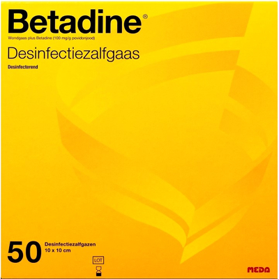 Afbeelding van Betadine Desinfecterende Zalfgazen, 50 stuks