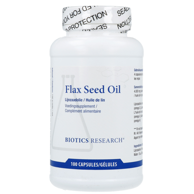 Afbeelding van Biotics Flax Seed Oil Softgels 100CP