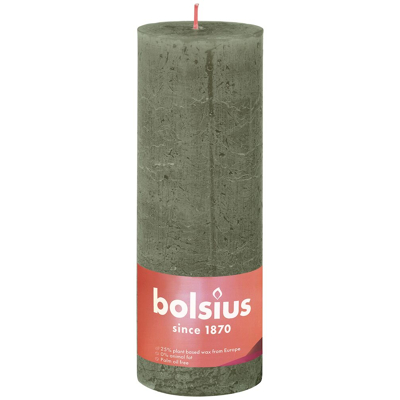 Afbeelding van Bolsius kaars rustiek Fresh Olive 190/68 mm