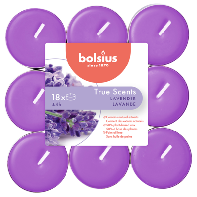 Afbeelding van Bolsius waxinelichtjes True Scents geur Lavender 18st