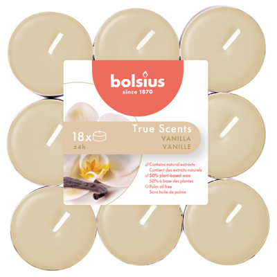 Afbeelding van Bolsius waxinelichtjes True Scents geur Vanilla 18st