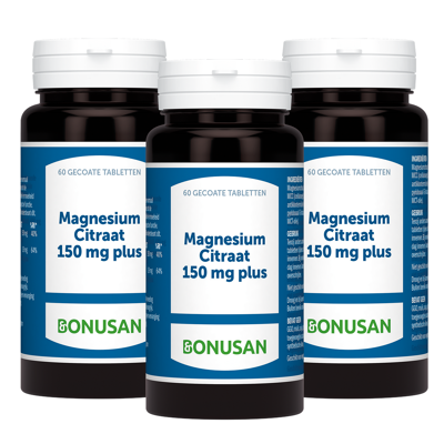 Afbeelding van Bonusan Magnesiumcitraat 150mg 60 tabletten