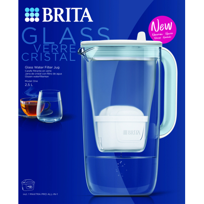 Afbeelding van Brita Waterfilterkan Glass Light Blue, 1 stuks