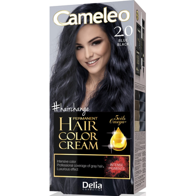 Afbeelding van Cameleo Creme Permanente Haarkleuring 2.0 Blauw Zwart