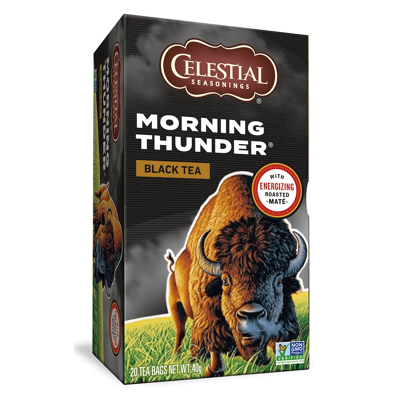 Afbeelding van 1+1 gratis Celestial Seasonings Morning Thunder Black Tea (20 theezakjes)