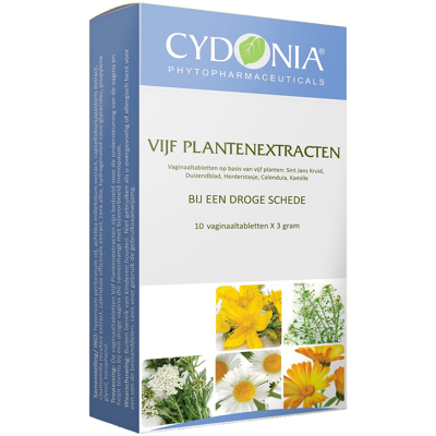 Afbeelding van Cydonia Vijf Plantenextracten Vaginaalzetpillen 10st