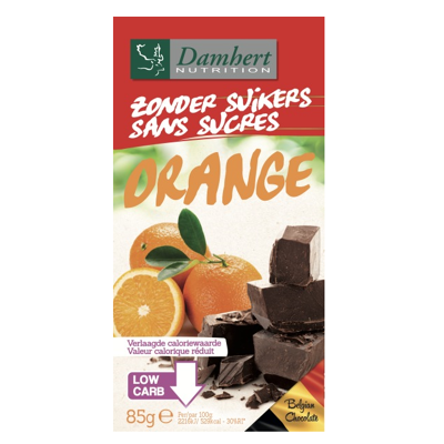 Afbeelding van Damhert Zonder Suikers Chocoladetablet Puur Orange
