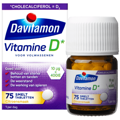 Afbeelding van Davitamon Vitamine D 400IE Smelttabletten Citroen