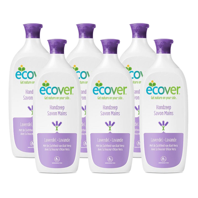 Afbeelding van Ecover Handzeep Lavendel &amp; Aloe Vera Literfles Voordeelverpakking 6x1LT