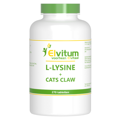 Afbeelding van Elvitum L Lysine Cats Claw Tabletten 270TB