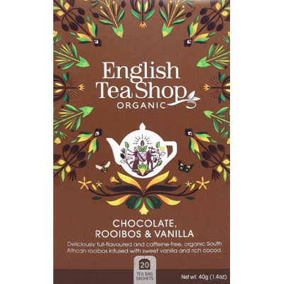 Afbeelding van English Tea Shop Rooibos chocolate &amp; vanilla 20 zakjes