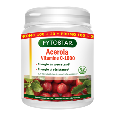Afbeelding van Fytostar Vitamine C 1000 Acerola Kauwabletten