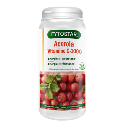 Afbeelding van Fytostar Vitamine C 1000 Acerola Kauwtabletten Duoverpakking