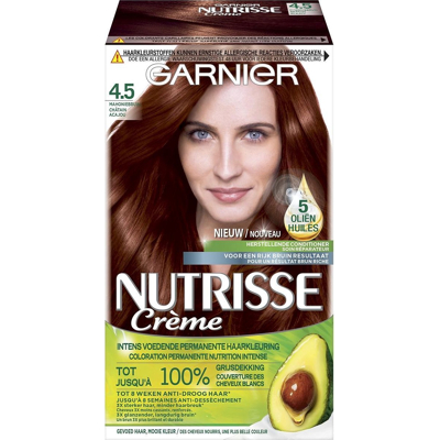 Afbeelding van Garnier Nutrisse Crème Permanente Haarverf 4.5 Mahonie Bruin