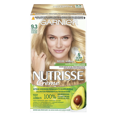 Afbeelding van 1+1 gratis: Garnier Nutrisse Ultra Crème Permanente Haarkleuring 9.3 Zeer Licht Goudblond