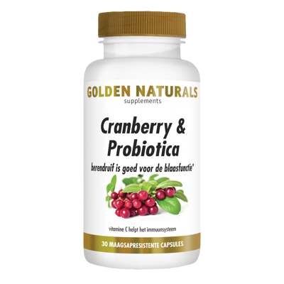 Afbeelding van Golden Naturals Cranberry &amp; Probiotica Capsules 30VCP