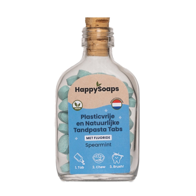 Afbeelding van Happysoaps Fluoride Tandpasta Spearmint Tabs 130GR
