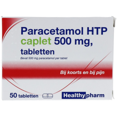 Afbeelding van Paracetamol Htp Caplet 500mg Tablet