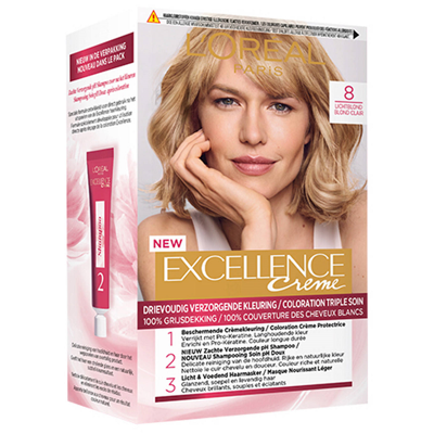 Afbeelding van 1+1 gratis: L&#039;Oréal Excellence Crème Permanente Crèmekleuring 8 Lichtblond