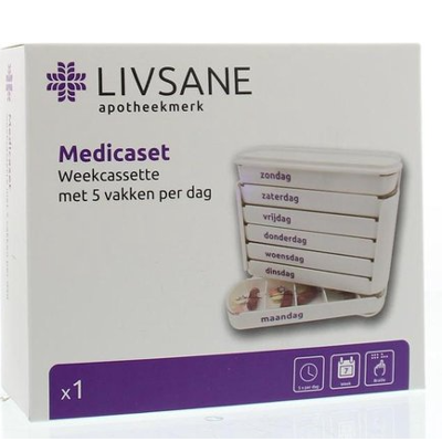 Afbeelding van Medicaset Livsane Medicijnbox Wit 5vaks Braille
