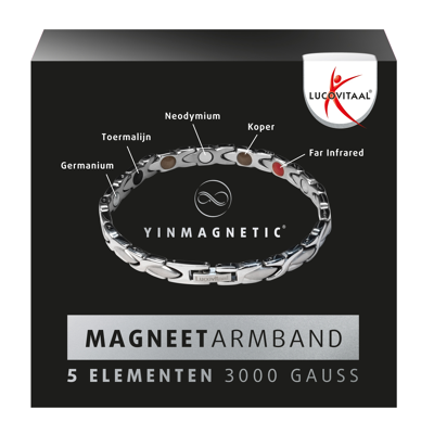 Afbeelding van Lucovitaal Yinmagnetic Magneet Armband Zilver 1ST