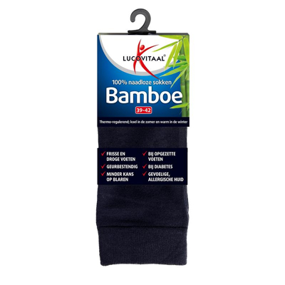 Afbeelding van Lucovitaal Bamboe Lange Sokken Blauw 39 42