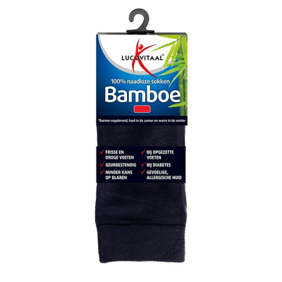 Afbeelding van Lucovitaal Bamboe Lange Sokken Blauw 47 50